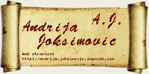 Andrija Joksimović vizit kartica